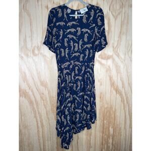 Just Female Welis Leopard Forest Print Fit Flare Dress Small Modern Edgy
